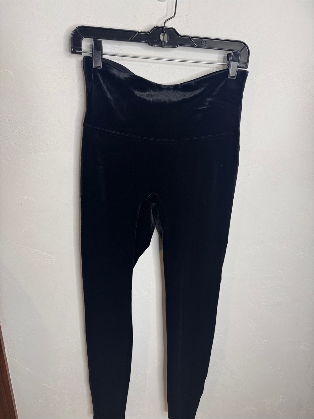 SPANX Black Velvet High-Waist Leggings